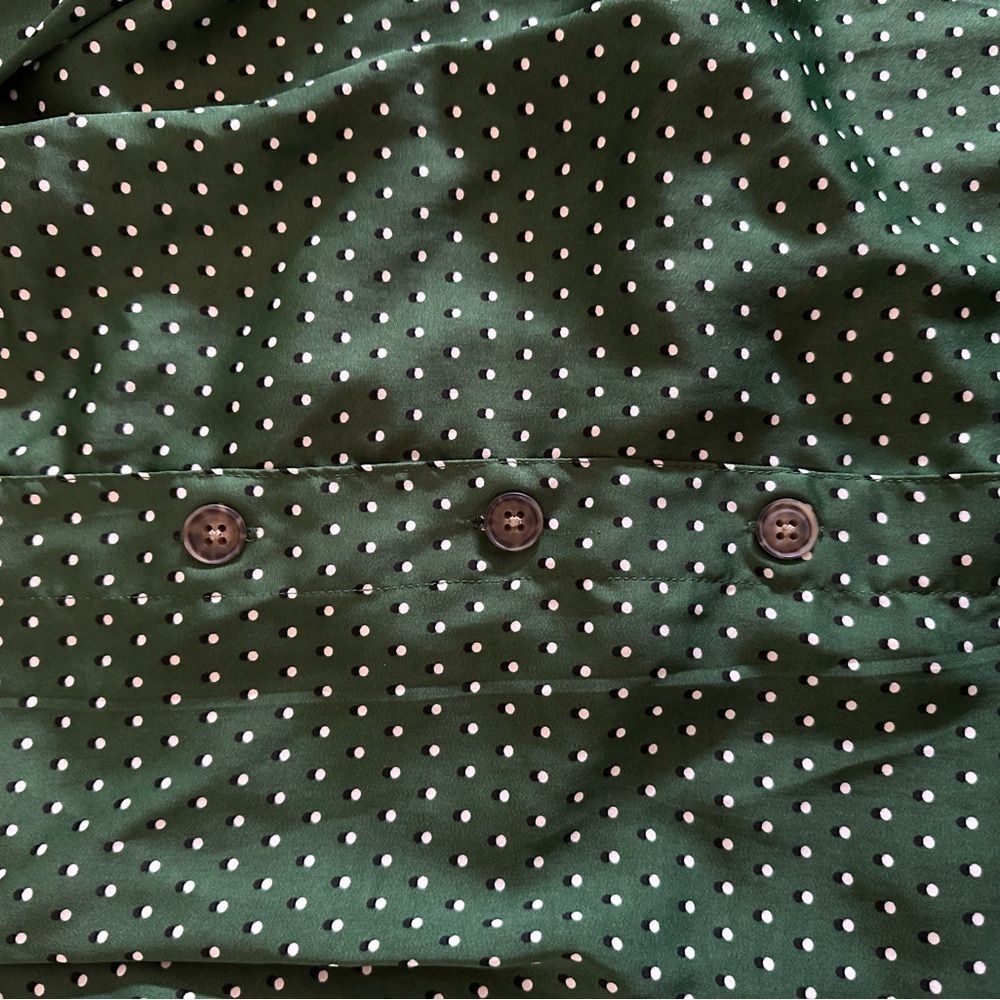 Who What Wear Green Patterned Dot Button Up Maxi Skirt size 16 - Picture 7 of 7